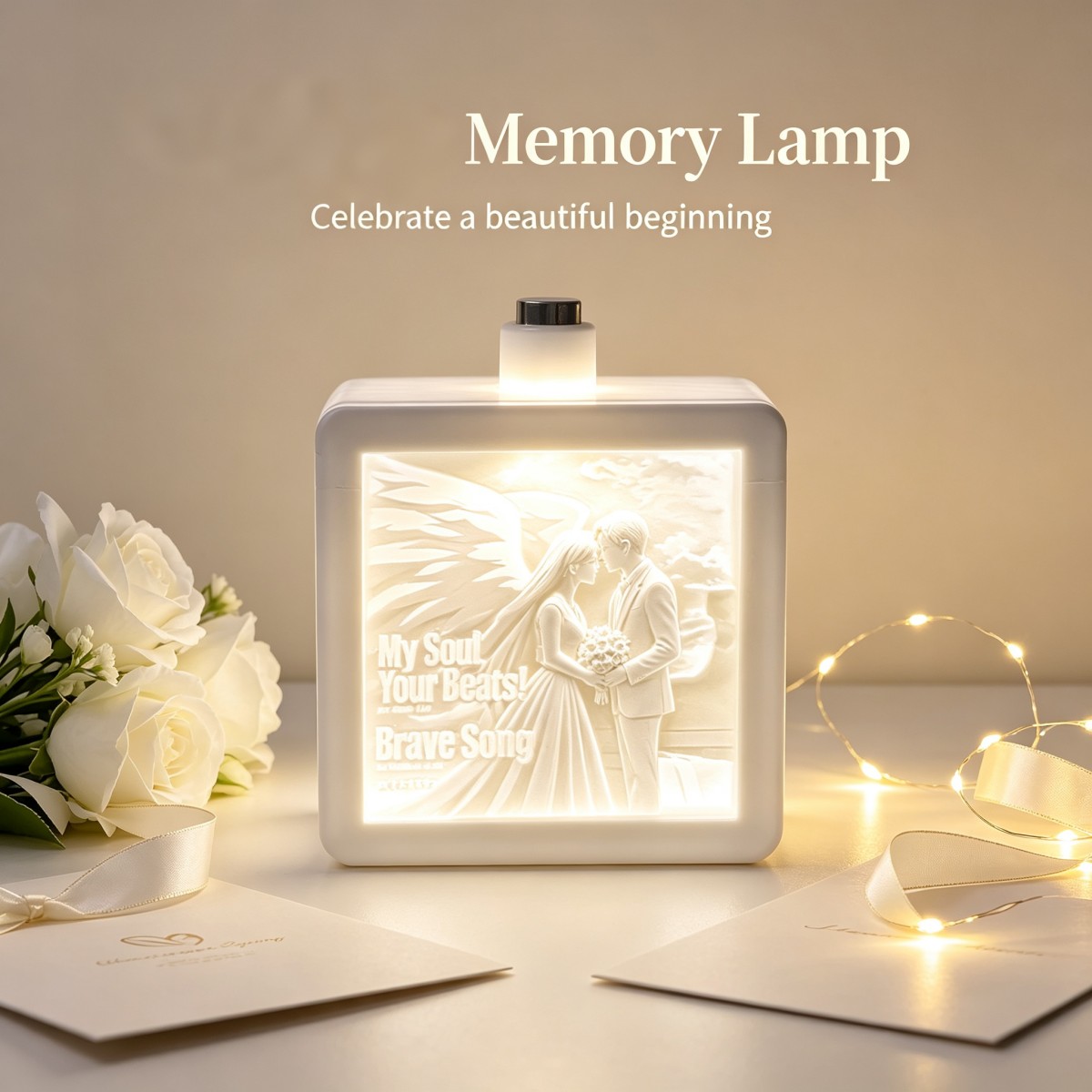 Lighting Christmas Decor - Personalisiertes 3D-gedrucktes, individuelles Foto-Relief-LED-Nachtlicht, Hochzeitsjubiläumsgeschenk, Tischdekoration
