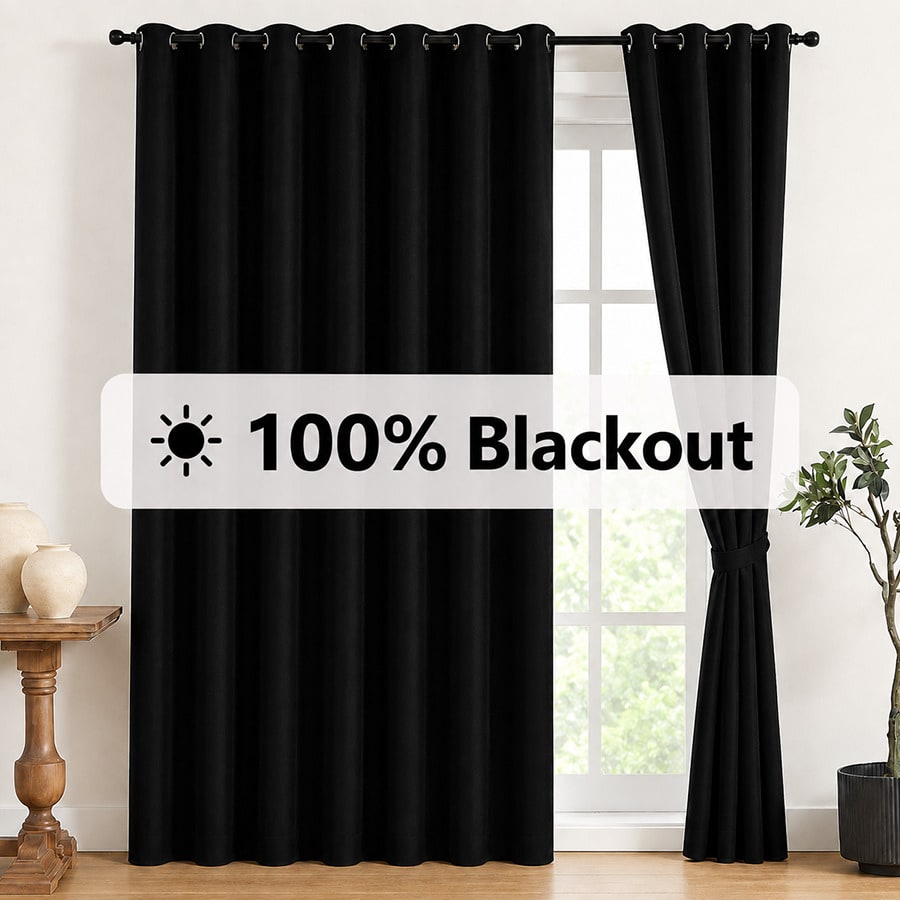 Lighting Decoration Ideas - 2 Stück Verdunkelungsvorhänge, mit Ösen, 100