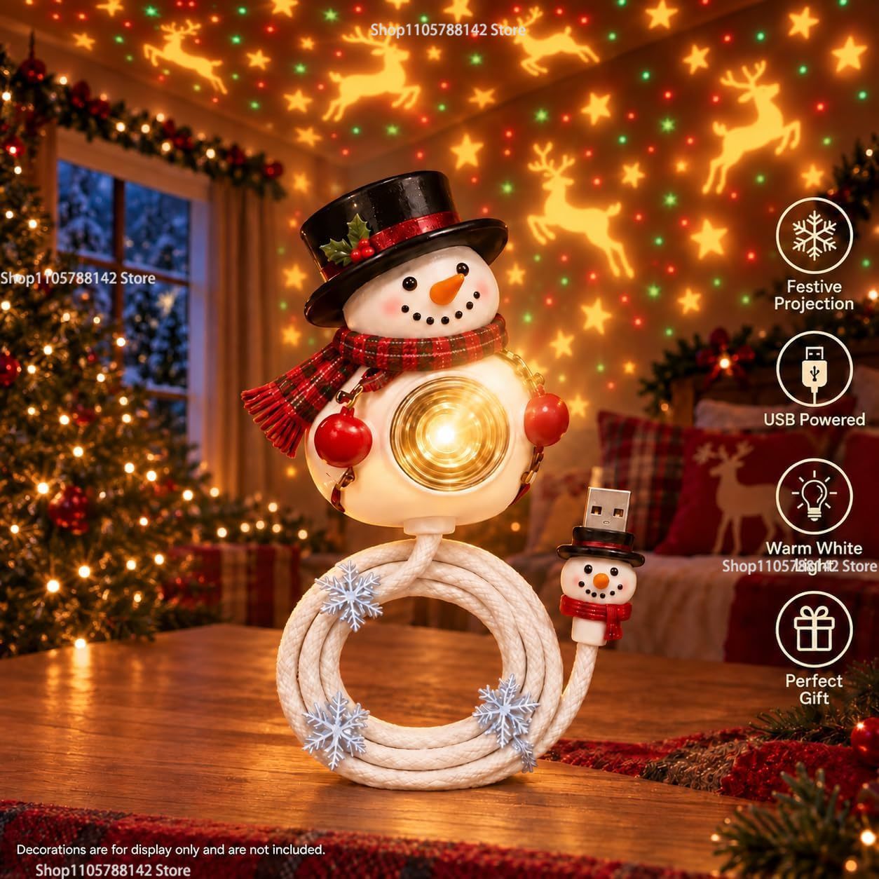Weihnachts-Schneemann-USB-Proj – Lighting Christmas Decor Bewertung und Preis