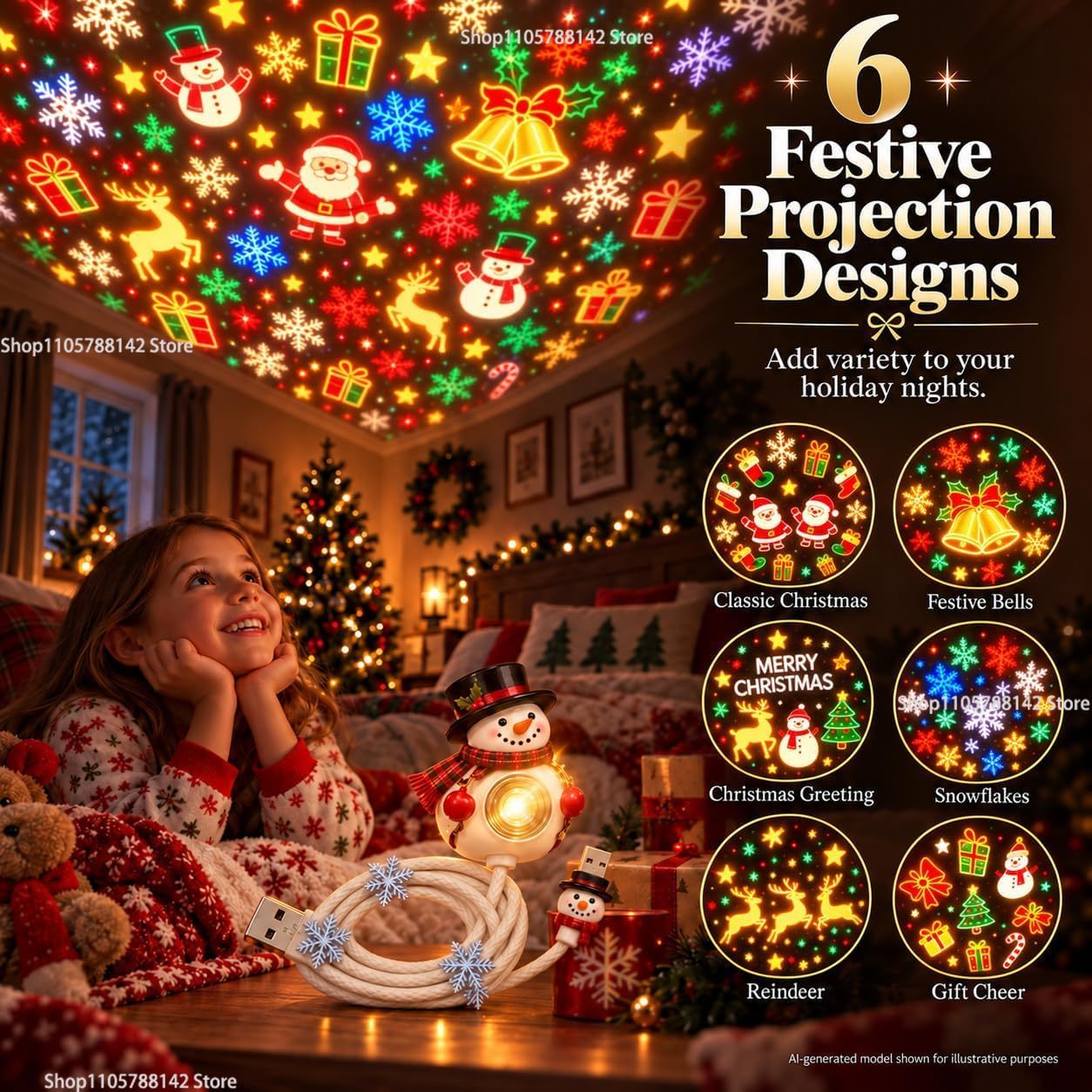 Weihnachts-Schneemann-USB-Proj – Lighting Christmas Decor Bewertung und Preis